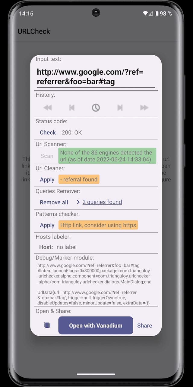URLCheck screenshot 2