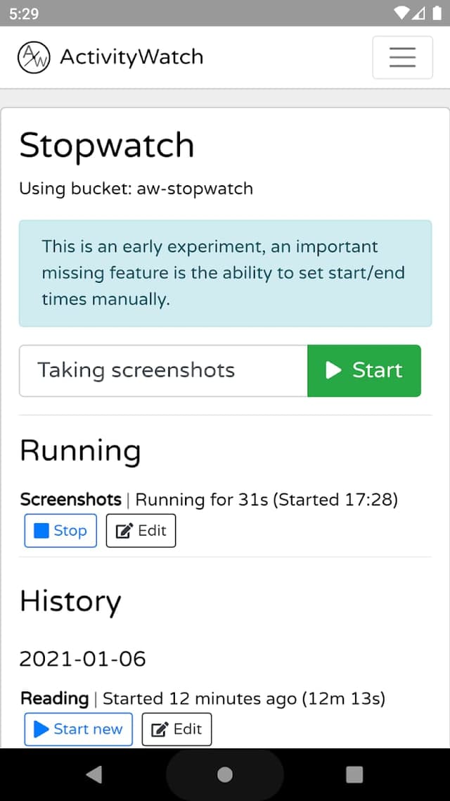 ActivityWatch screenshot 3