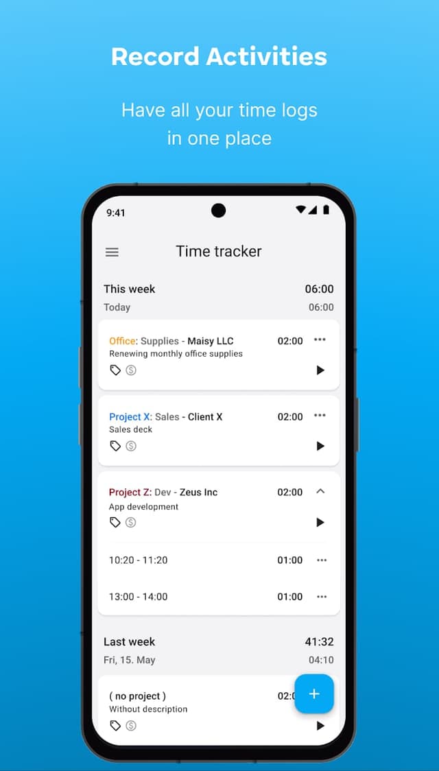 Clockify screenshot 1