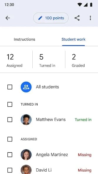 Google Classroom screenshot 4