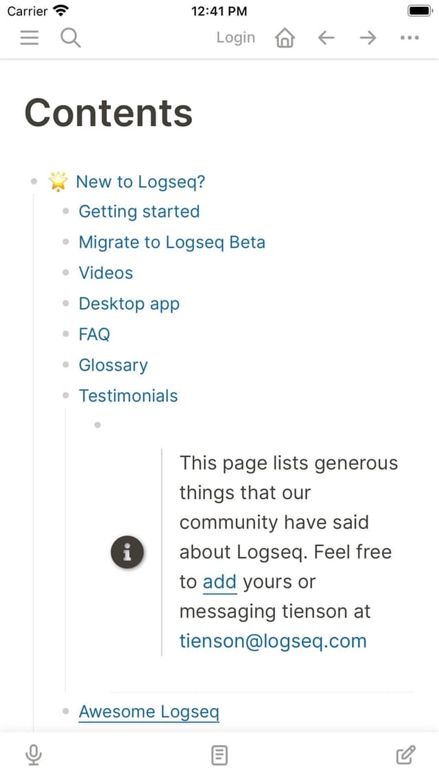 Logseq screenshot 2