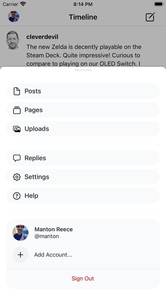 Micro.blog screenshot 2