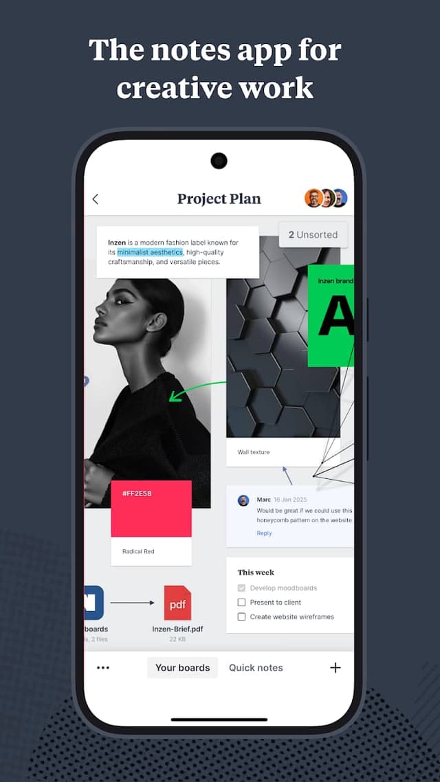 Milanote screenshot 1
