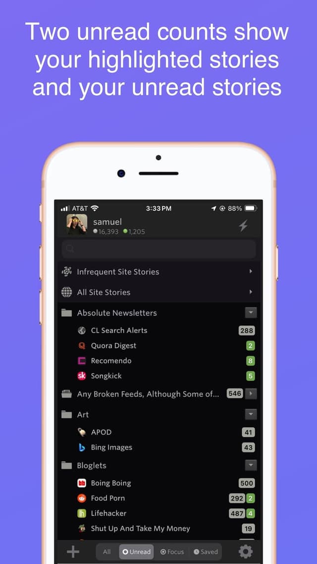 NewsBlur screenshot 2