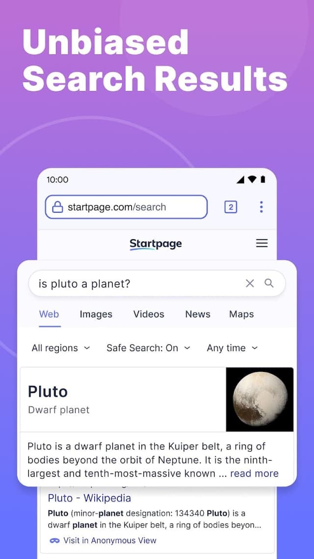 Startpage screenshot 2