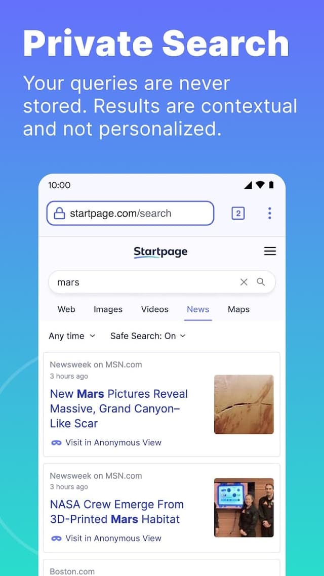 Startpage screenshot 4