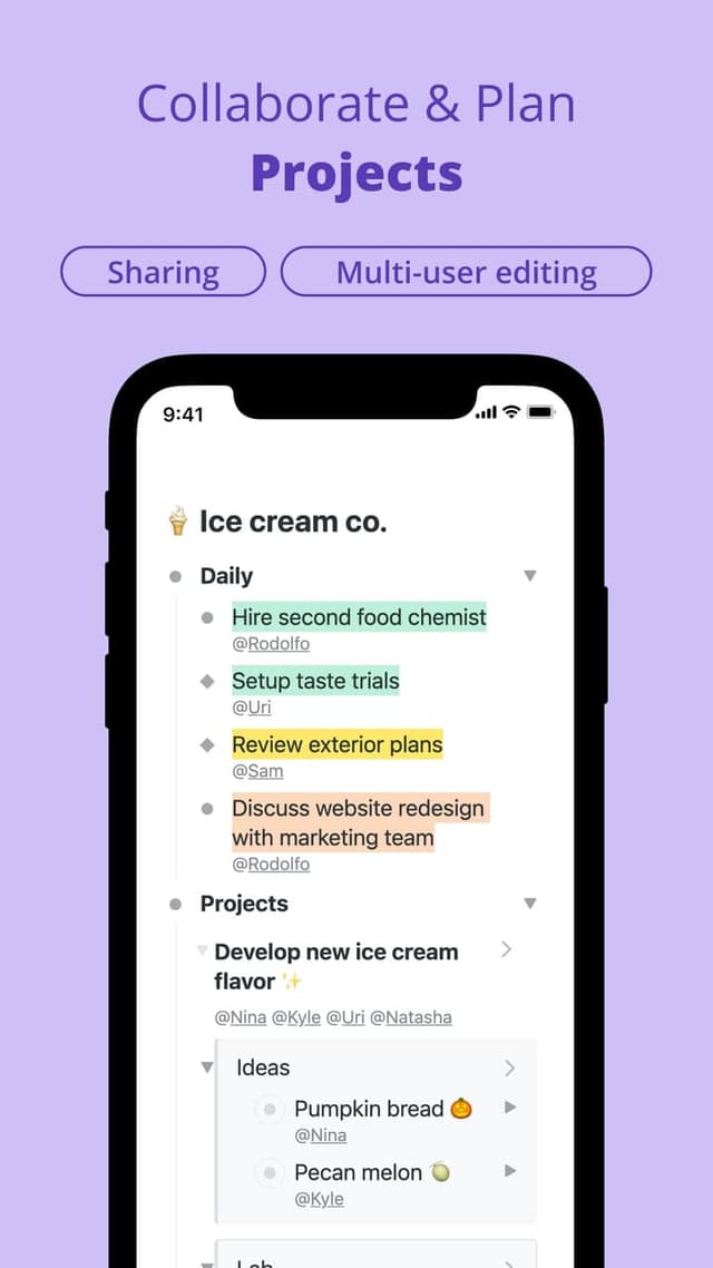 Workflowy screenshot 2